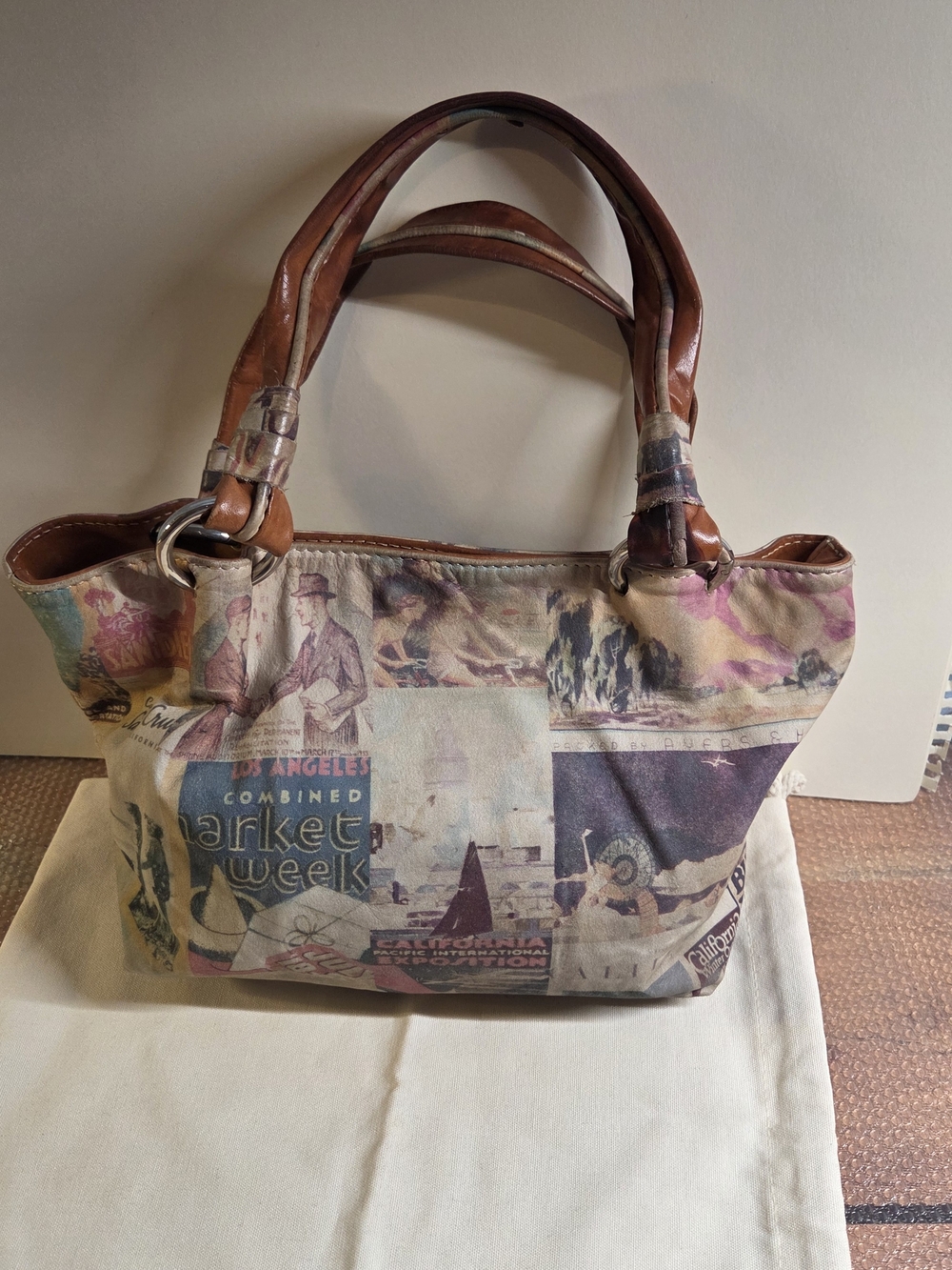 Ceoni Piero Italian Leather - California Bag with Brown Leather Handles